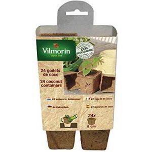 Vilmorin - 24 vierkante containers, 8 cm, van kokosvezel – voor zaaien