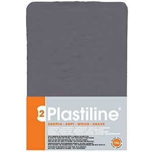 Plastiline - Ref 7750T - 750g Plaat van Plastiline - Geschikt voor Modelleren, Vormen & Beeldhouwen - Nooit aan de lucht, Herbruikbaar - Hardheid 2 (Medium) - Grijs