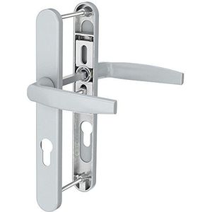 Bricard 788927 Handvatset op Emetalen plaat en standaard voor voordeur (voor eurocilinders) zilver gelakt