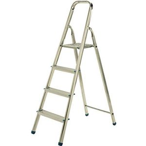 Tubesca Comabi 000654 Tubesca huishoudladder, aluminium, 4 treden, max. toegang, 2,67 m, ALU Plus 654, andere