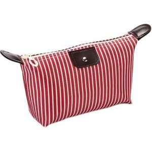 PMMCON Mode knoedel cosmetische tas grote capaciteit opvouwbare avondtas make-up tas voor vrouwen, Rood, 16 11CM
