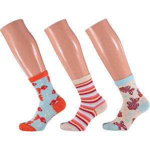 Apollo - Sokken vis - Rood - In cadeauverpakking - Maat 31/34 - Carnaval