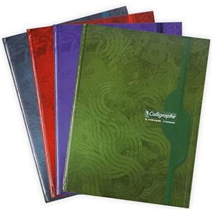 Calligraphe 7286C Notitieboek, brochure, hardcase (een merk van Clairefontaine) – 24 x 32 cm – 288 pagina's grote ruiten – papier 70 g – envelop gerecyclede kaart gelakt – kleur willekeurig