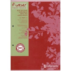 Schreibblock Forever A4 100 Blatt 2-fach gelocht kariert mit Rand