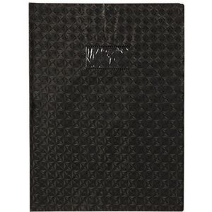Calligraphe 72217C - Een boekbeschermer met een zwarte diamantnerf - A4-formaat 21x29,7 cm - 18/100e met kaarthouder - Ondoorzichtig PVC.