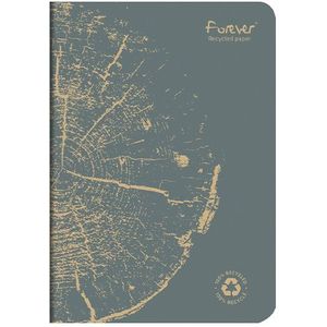 Clairefontaine 684864C - FOREVER premium carnet piqué 14,8x21cm 90g recyclé 96p ligné gris plomb