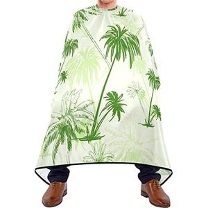 Haarknipschort 140 x 168 cm, Hawaiiaanse palmbomen, kappersschort met kliksluiting of haak, kappers, cape, waterdicht, voor salon, kapperszaak, volwassenen
