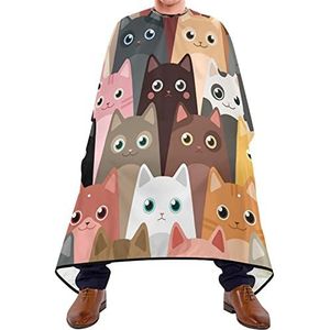 Kapper Cape 140x168cm, schattige kat kappers cape met kliksluiting of haak salon kapper cape grote professionele salon cape, voor kinderen, haarstyling, kapperszaken