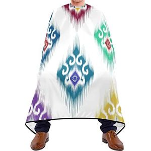Haar knippen schort 140x168cm, Ethic Ikat Bohemian Kappers Cape met Snap Sluiting Of Haak Haar Snijden Jurk Grote Kappers Toga, Voor Salon, Volwassenen, Haar Styling