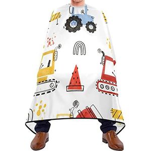 Kapper Cape 140x168cm, Leuke Truck Graafmachine Haar Styling Cape Verstelbare Salon Kapper Cape Grote Kapper Jurk, Voor Volwassenen, Kinderen, Salon