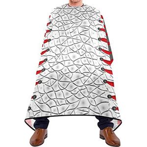 Haarknipschort 140 x 168 cm, honkballijnen haarstyling cape met kliksluiting of haak salon kapper cape duurzame kappersjurk, voor kapperszaken, haarstyling, verven styling