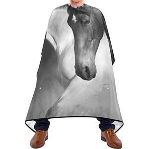 Kapper Cape 140x168cm, twee rennende paarden kappersjurk duurzame professionele salon cape unisex kappersjurk, voor salon, kapperszaken, kappers