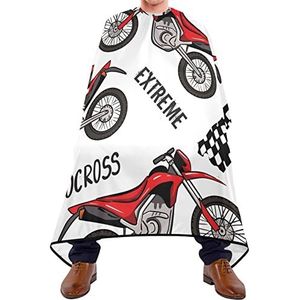Haarknipschort 140 x 168 cm, motorcross paardrijden kappers cape met kliksluiting of haak haarknipjurk verstelbare kappersschort, voor het verven styling, haarstyling, mannen