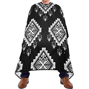 Haarknipschort 140 x 168 cm, Azteekse Navajo zwarte kappersjurk, waterdichte kappers, cape, uniseks, voor kappers, kappers, kappers