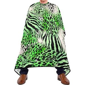 Kapper Cape 140x168cm, Groene Luipaard Zebra Kapper Jurk Unisex Haar Styling Cape Waterdichte Haar Cut Cape, Voor Haar Styling, Verven Styling, Kapperszaken