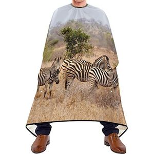 Kapper Cape 140x168cm, Afrikaanse grasland zebra's kappers snijjurk met kliksluiting of haak kappersjurk grote haarstyling cape, voor kapperszaken, haarstyling, mannen