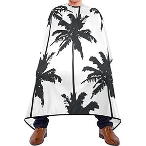 Haarknipschort 140 x 168 cm, Hawaiiaanse palmboom, zwart, kappersschort, uniseks, professionele kappersmantel, waterdicht, kappers, snijjurk, voor kinderen, haarstyling, volwassenen
