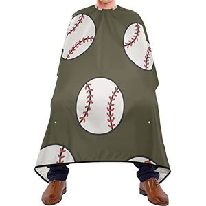 Haarknipschort 140 x 168 cm, jachtgroen honkbalpatroon kappersjurk met kliksluiting of haak kappersjurk waterdichte professionele saloncape, voor salon, vrouw, mannen