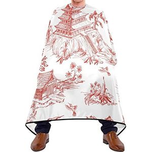 Kapper Cape 140x168cm, Chinoiserie Stijl Professionele Salon Cape Unisex Haar Cut Cape Met Snap Sluiting Of Haak Kappers Schort, Voor Haar Styling, Mannen, Verven Styling