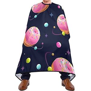 Haar knippen schort 140x168 cm, Cartoon Donut Planet Haar Cut Cape Waterdichte Kappers Cape Grote Haar Snijden Toga, Voor Het Verven Styling, Mannen, Volwassenen