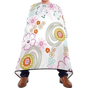 Haarknipschort 140 x 168 cm, kleurrijke bloemen salon kapper cape duurzame haarsnit cape zachte professionele saloncape, voor haarstyling, mannen, vrouwen