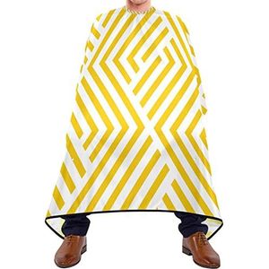 Haarknipschort 140 x 168 cm, gele strepen kappers cape grote haarstyling cape met kliksluiting of haak kappersschort, voor kapperszaken, mannen, salon