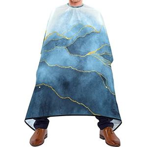 Haar snijden schort 140x168cm, aquarel blauw marmeren textuur haar snijden jurk duurzaam professionele salon cape grote kappers cape, voor kapperszaken, volwassenen, mannen