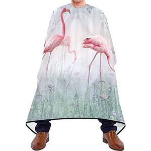 Kapper Cape 140x168cm, Roze Flamingo's Haar Snijjurk Grote Kappers Jurk Unisex Kappers Schort, Voor Salon, Volwassenen, Haar Styling