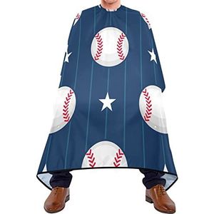 Haarknipschort 140 x 168 cm, honkbalgestreepte kappersjurk, grote kappersschort met kliksluiting of haak kapperscape, voor vrouwen, kinderen, mannen