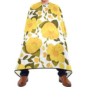 Haar knippen schort 140x168cm, gele bloemen haar gesneden cape grote kappers schort verstelbare kappers cape, voor vrouwen, verven styling, kinderen