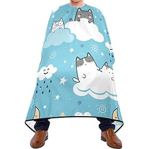 Kapper Cape 140x168cm, Leuke Katten Slapen Haar Styling Cape Grote Salon Kapper Cape Unisex Kappers Snijjurk, voor het verven Styling, Salon, Haar Styling