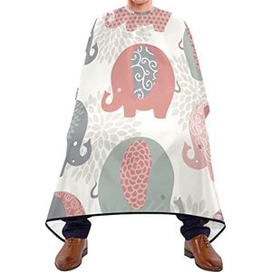 Haar snijden schort 140x168cm, schattige kleurrijke olifanten haarstyling cape grote professionele salon cape waterdichte kappersjurk, voor kinderen, volwassenen, kappers