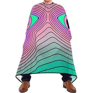 Haarknipschort 140 x 168 cm, trippy smeltend oog kappersschort met kliksluiting of haak haarsnit cape unisex salon kapper cape, voor kinderen, verven styling, volwassenen