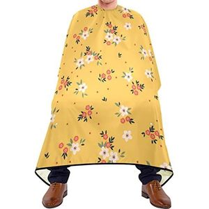 Kapper Cape 140x168cm, Wildflowers Bloem Geel Kappers Jurk Verstelbare Professionele Salon Cape Unisex Kapper Jurk, Voor Kappers, Salon, Kapper