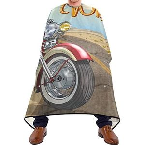 Haarknipschort 140 x 168 cm, motorfiets kappersjurk duurzame kappersjurk met kliksluiting of haak haarknipjurk, voor haarstyling, vrouw, verven styling