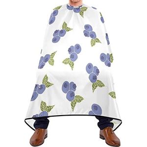 Haarknipschort 140 x 168 cm, bosbessenprint haarknipjurk met kliksluiting of haak kappers snijjurk grote kappers cape, voor volwassenen, kapperszaken, salon