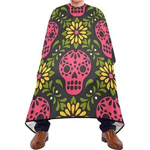 Haar knippen schort 140x168cm, Mexicaanse suiker schedels haar knippen jurk unisex kappers schort grote professionele salon cape, voor kinderen, mannen, salon