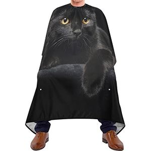 Kapper Cape 140x168cm, kat zwarte kapper jurk unisex salon kapper cape zacht haar knippen jurk, voor haar styling, mannen, vrouw