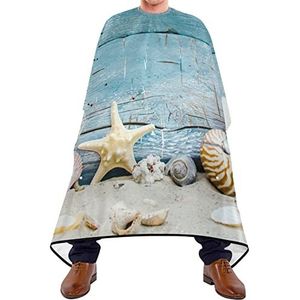 Kapper Cape 140x168cm, Briljante Zeester Strand Haar Cut Cape Unisex Kappers Cape Waterdichte Haar Knipjurk Voor Mannen, Verven Styling, Volwassenen