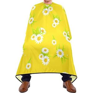 Kapper Cape 140 x 168 cm, gele madeliefje bloem haarstyling cape grote haar gesneden cape met kliksluiting of haak kappers snijjurk, voor het verven styling, haar styling, volwassenen