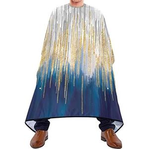 Kapper Cape 140x168cm, Art Goud En Blauw Kappers Schort Zachte Salon Kapper Cape Waterdichte Haar Snijjurk, Voor Volwassenen, Kinderen, Kapper