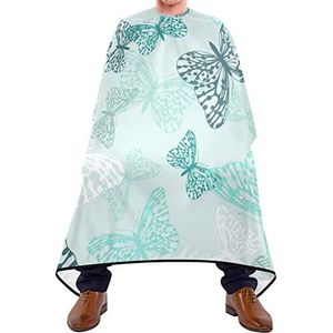 Kapper Cape 140 x 168 cm, vlinder groenblauw kappers cape unisex haar knippen jurk waterdicht haar gesneden cape, voor het verven styling, haar styling, mannen