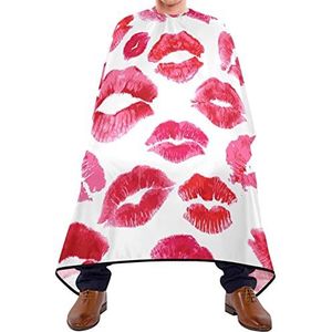 Haarknipschort 140x168cm, Rode Lippen Kappers Cape Zacht Haar Snijjurk Grote Kappersschort, Voor Kinderen, Kapperszaak, Salon