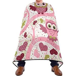 Haarknipschort 140x168cm, uil roze boom haarstyling cape grote kappersschort waterdichte kappers cape, voor volwassenen, kapperszaken, haarstyling