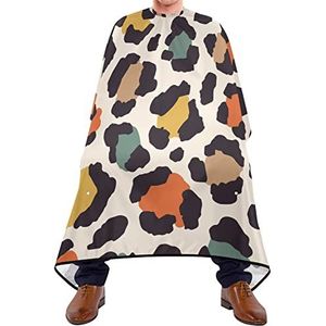 Haarknipschort 140x168cm, Gekleurde Luipaard Kappers Schort Grote Haar Gesneden Cape Met Snap Sluiting Of Haak Professionele Salon Cape, Voor Mannen, Kapperszaken, Verven Styling