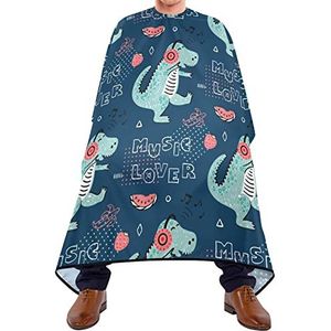 Haar knippen schort 140 x 168 cm, dinosaurus watermeloen haar knippen jurk waterdicht haar gesneden cape unisex kappers schort, voor kinderen, vrouw, kappers
