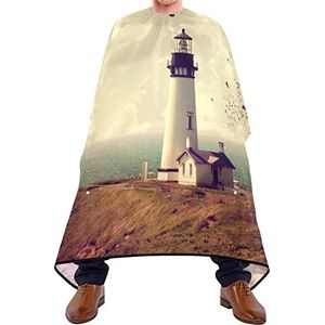 Kapper Cape 140x168cm, Oud Wit Vuurtoren Kappers Cape Zachte Professionele Salon Cape Waterdichte Haar Cut Cape, Voor Kinderen, Kapper, Verven Styling