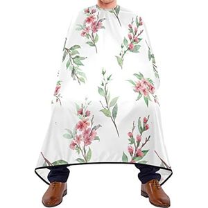 Kapper Cape 140x168cm, Cherry Brunches Kappers Cape Unisex Professionele Salon Cape Waterdichte Salon Kapper Cape, Voor Kapperszaken, Volwassenen, Kappers