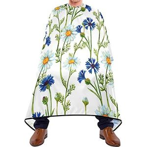 Kapper Cape 140x168cm, madeliefjes bloemen kappersschort met kliksluiting of haak haarknipjurk zachte professionele saloncape, voor haarstyling, kapperszaken, verven styling