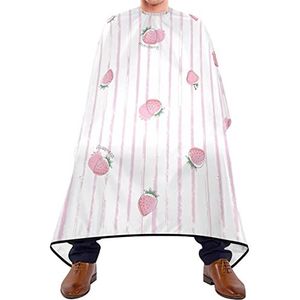 Kapper Cape 140x168cm, Aardbei Strepen Roze Haar Cut Cape Unisex Haar Styling Cape Grote Kapper Jurk, Voor Salon, Volwassenen, Mannen
